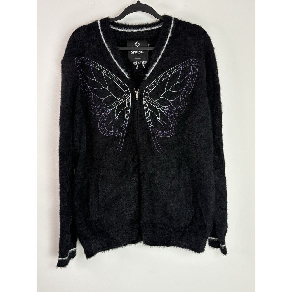 RARE Stitch Spring Fuzzy Butterfly Cardigan (Sz L) Unisex Demon Slayer Shinobu